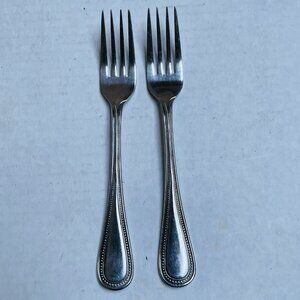 OXFORD HALL Stratton Stainless Flatware Beaded Edge Crafted in Japan Salad Fork
